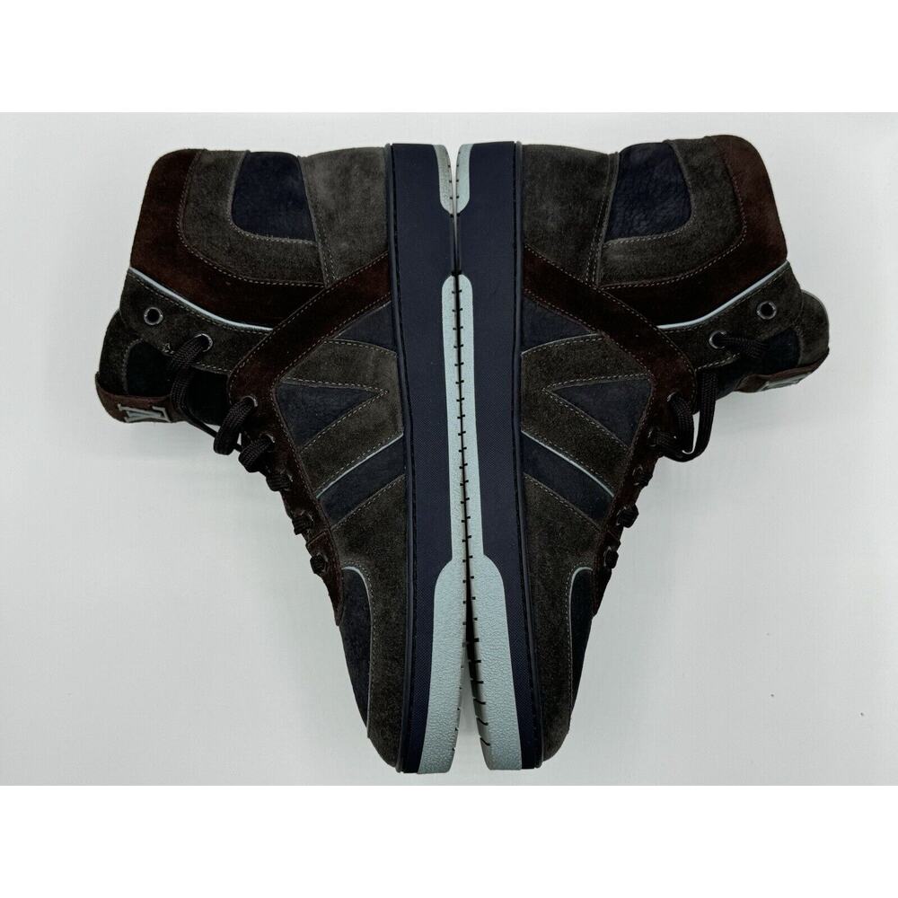 RARE!!! LOUIS VUITTON Tribe Blue Brown Suede Nubuck High Top Sneakers Sz LV 6.5 - Picture 6 of 16